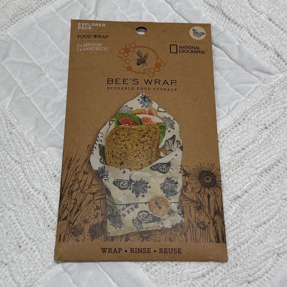 Bee's Wrap Explorer Pack - National Geographic Reusable Organic Sandwich Wraps